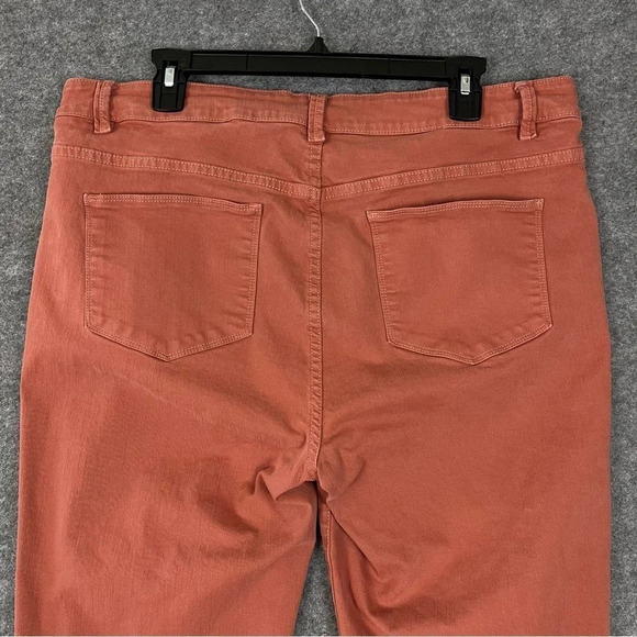 Soft Surroundings Pants Womens Large Peach Coral Stretch Jeans Straight Leg - Picture 5 of 14
